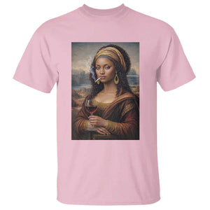 Funny Black Mona Lisa T Shirt Melanin Queen Black History Month TS12 Light Pink Print Your Wear