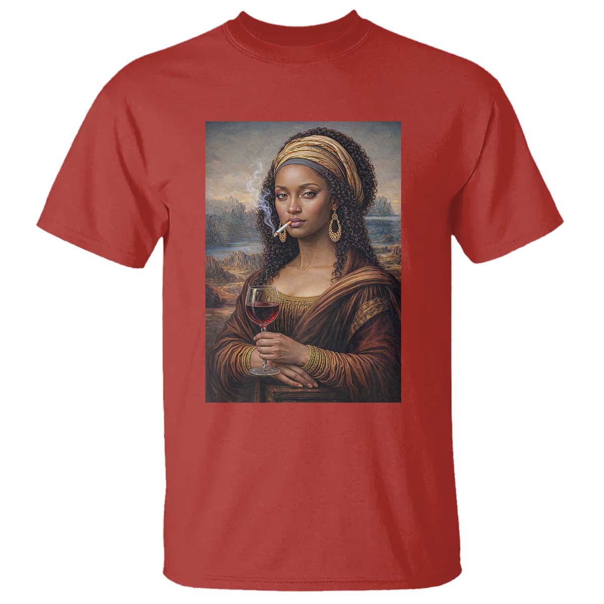 Funny Black Mona Lisa T Shirt Melanin Queen Black History Month TS12 Red Print Your Wear