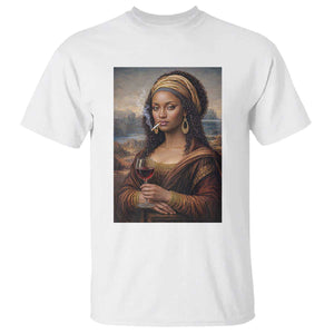 Funny Black Mona Lisa T Shirt Melanin Queen Black History Month TS12 White Print Your Wear