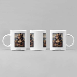Funny Black Mona Lisa Coffee Mug Melanin Queen Black History Month TS12 Print Your Wear
