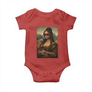 Black Mona Lisa African American Baby Onesie Black History Month TS12 Red Print Your Wear