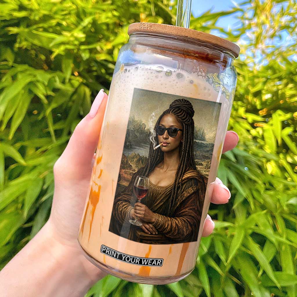 Black Mona Lisa African American Glass Can Black History Month TS12 White Print Your Wear