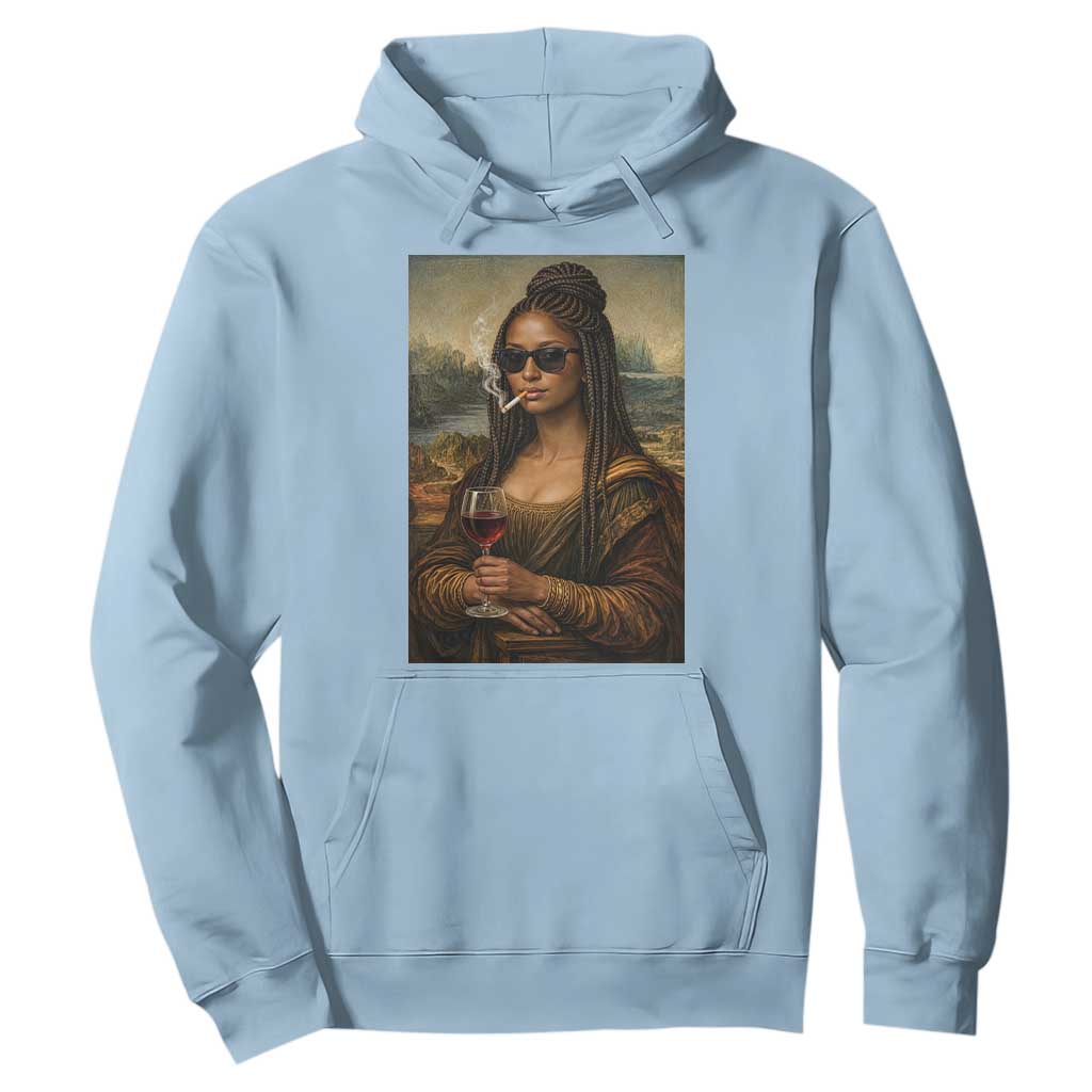 Black Mona Lisa African American Hoodie Black History Month TS12 Light Blue Print Your Wear