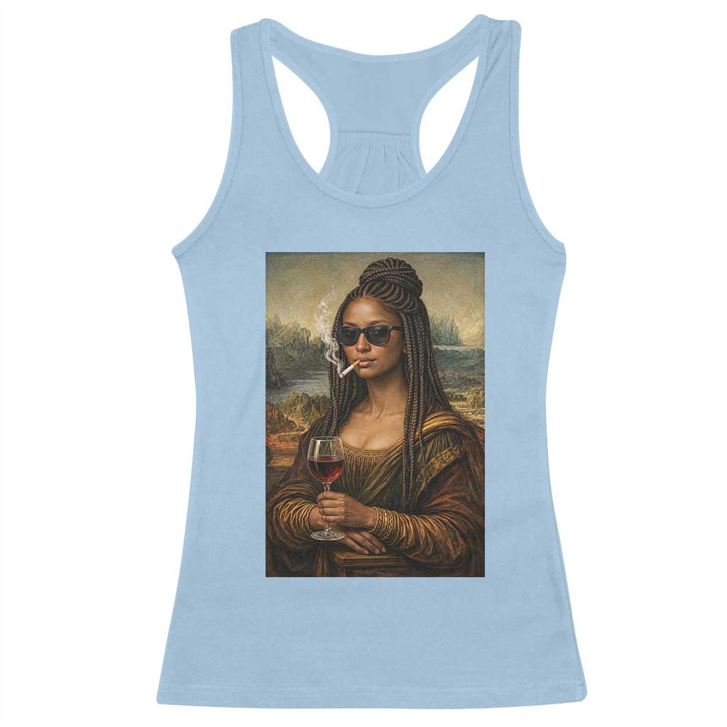 Black Mona Lisa African American Racerback Tank Top Black History Month TS12 Light Blue Print Your Wear