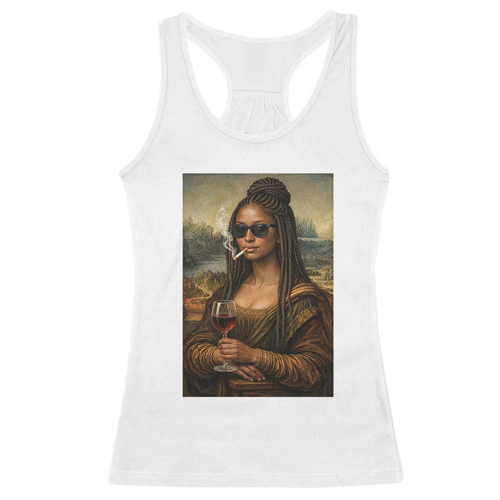 Black Mona Lisa African American Racerback Tank Top Black History Month TS12 White Print Your Wear
