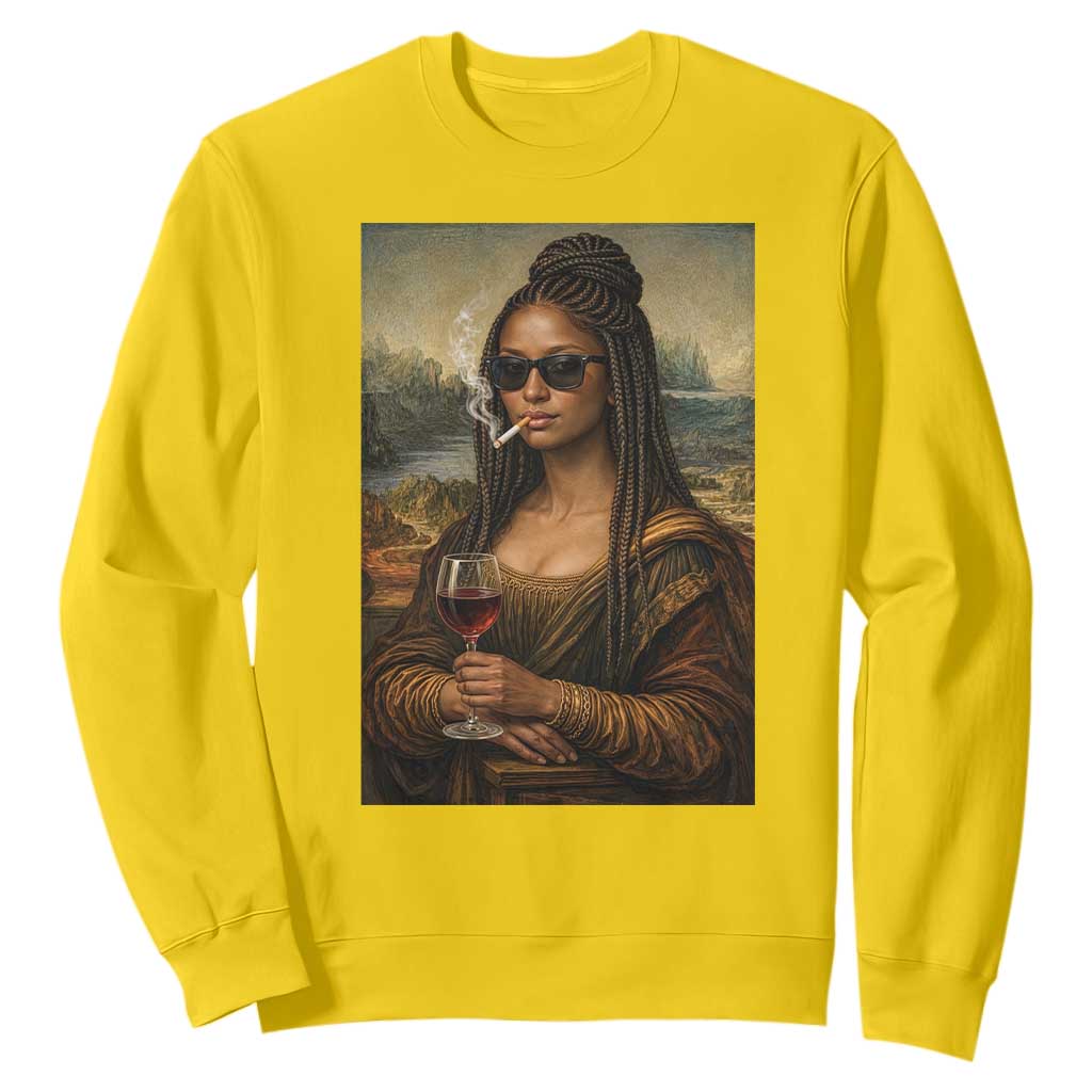 Black Mona Lisa African American Sweatshirt Black History Month TS12 Daisy Print Your Wear