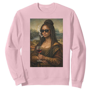 Black Mona Lisa African American Sweatshirt Black History Month TS12 Light Pink Print Your Wear