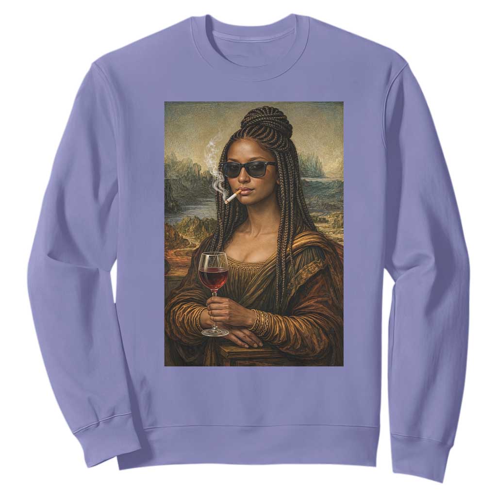 Black Mona Lisa African American Sweatshirt Black History Month TS12 Violet Print Your Wear