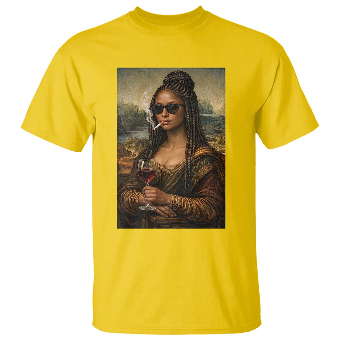 Black Mona Lisa African American T Shirt Black History Month TS12 Daisy Print Your Wear