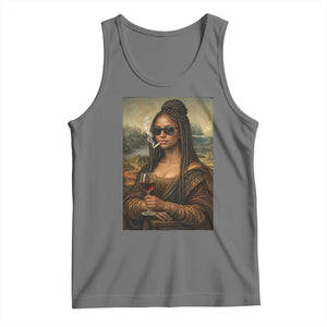 Black Mona Lisa African American Tank Top Black History Month TS12 Black Heather Print Your Wear