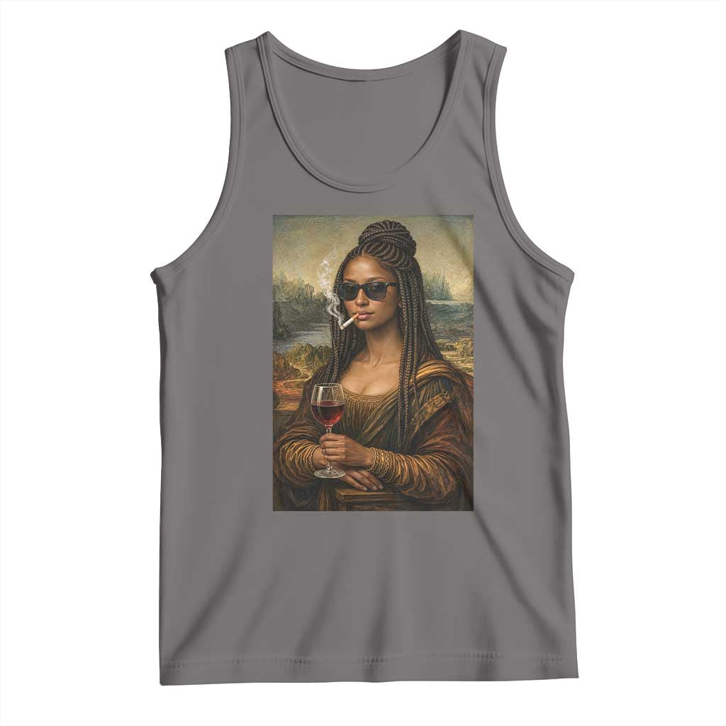 Black Mona Lisa African American Tank Top Black History Month TS12 Deep Heather Print Your Wear