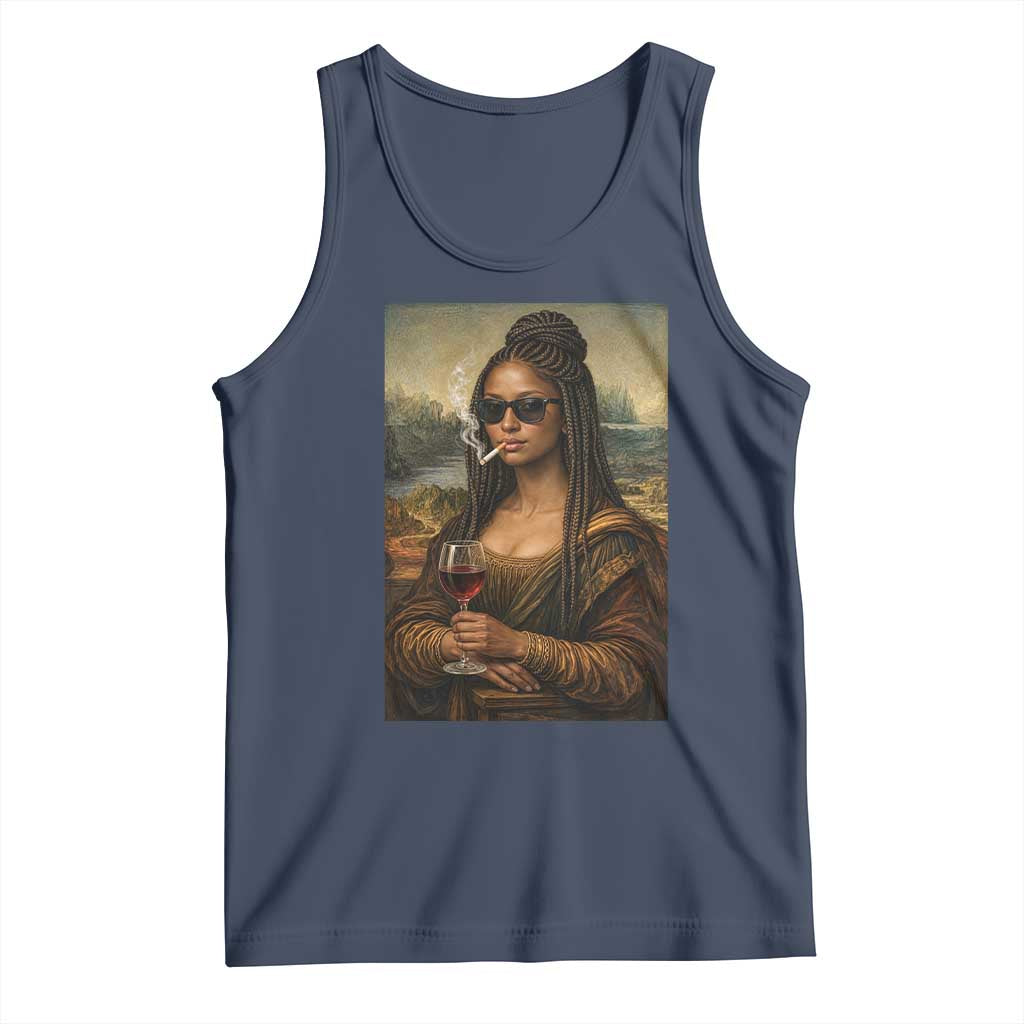 Black Mona Lisa African American Tank Top Black History Month TS12 Navy Print Your Wear