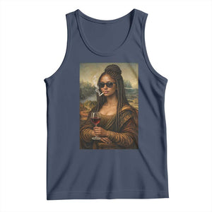 Black Mona Lisa African American Tank Top Black History Month TS12 Navy Print Your Wear