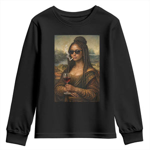 Black Mona Lisa African American Youth Sweatshirt Black History Month TS12 Black Print Your Wear