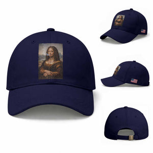 Funny Black Mona Lisa Baseball Cap African American Pride TS12 Baseball Cap Universal Fit Dark Blue Print Your Wear