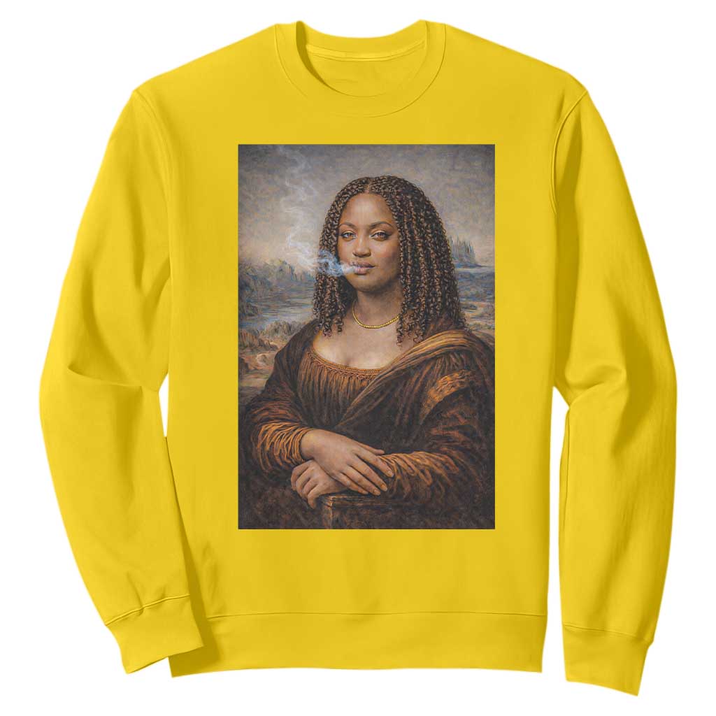 Funny Black Mona Lisa Sweatshirt African American Pride TS12 Daisy Print Your Wear