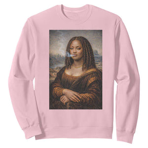Funny Black Mona Lisa Sweatshirt African American Pride TS12 Light Pink Print Your Wear
