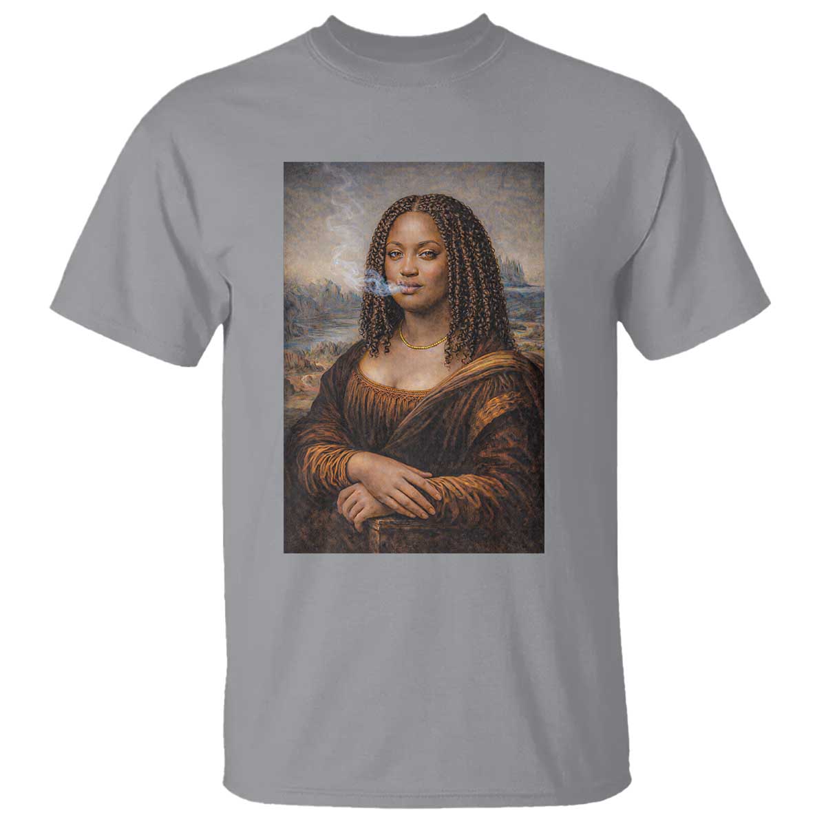 Funny Black Mona Lisa T Shirt African American Pride TS12 Sport Gray Print Your Wear