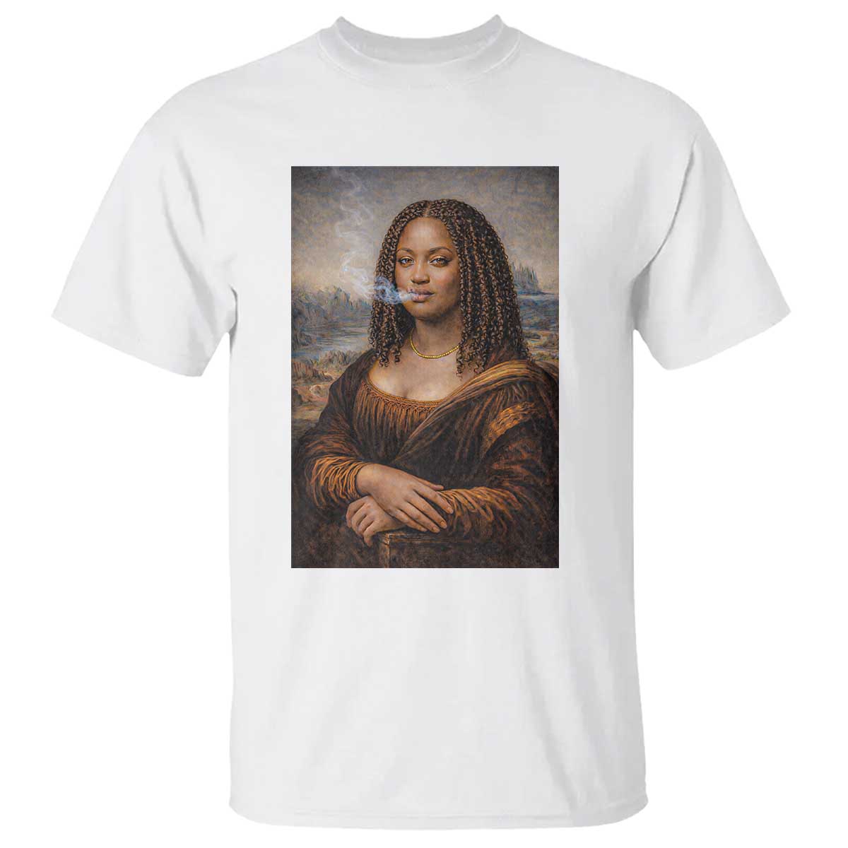 Funny Black Mona Lisa T Shirt African American Pride TS12 White Print Your Wear
