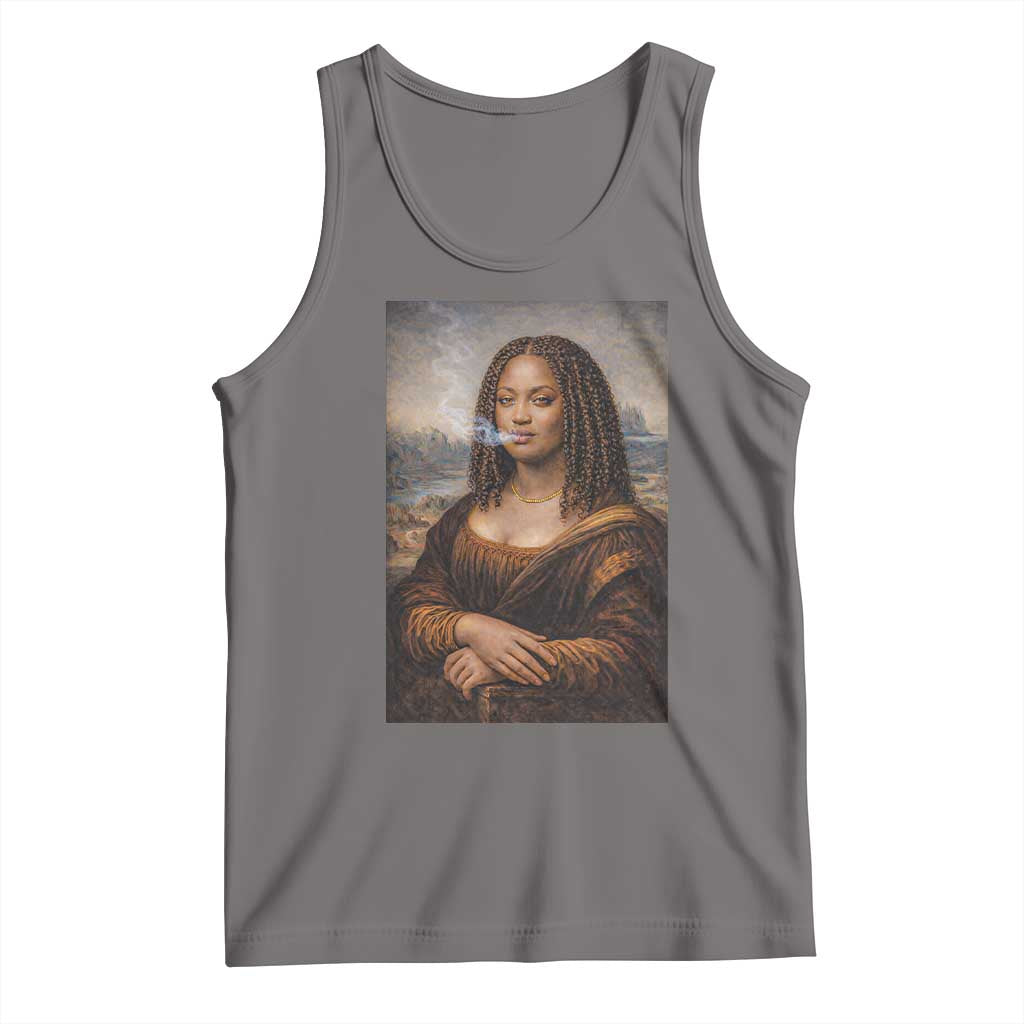 Funny Black Mona Lisa Tank Top African American Pride TS12 Deep Heather Print Your Wear