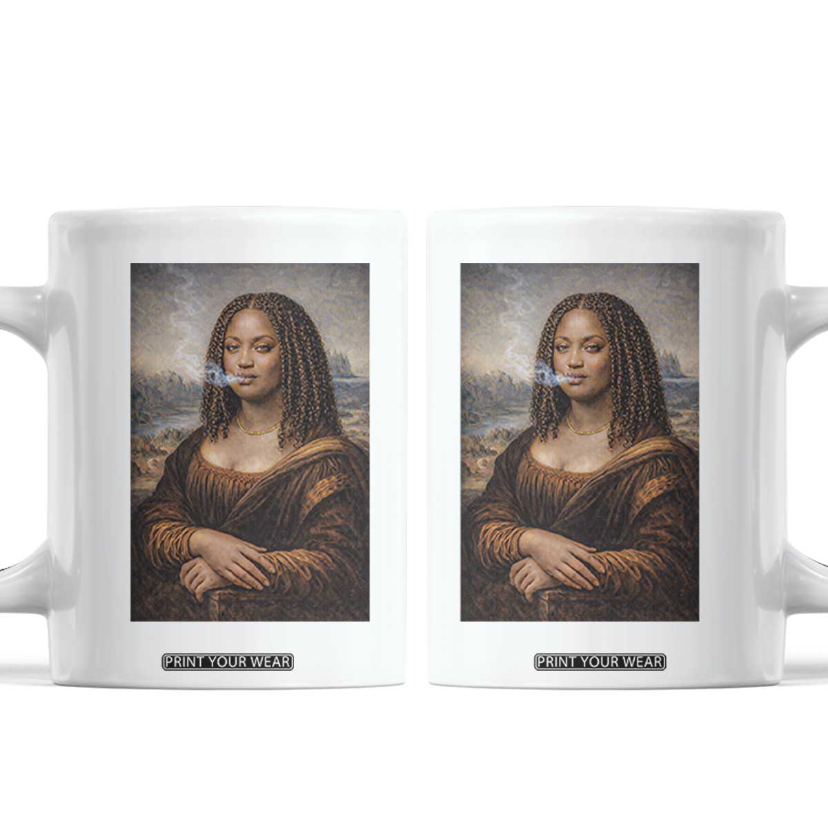 Funny Black Mona Lisa Coffee Mug African American Pride TS12 White Print Your Wear