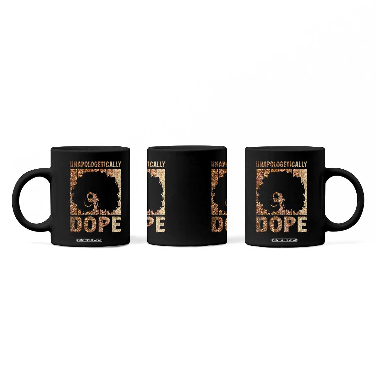 Melanin Queen Glitter Print Coffee Mug Unapologetically Dope TS12 Print Your Wear