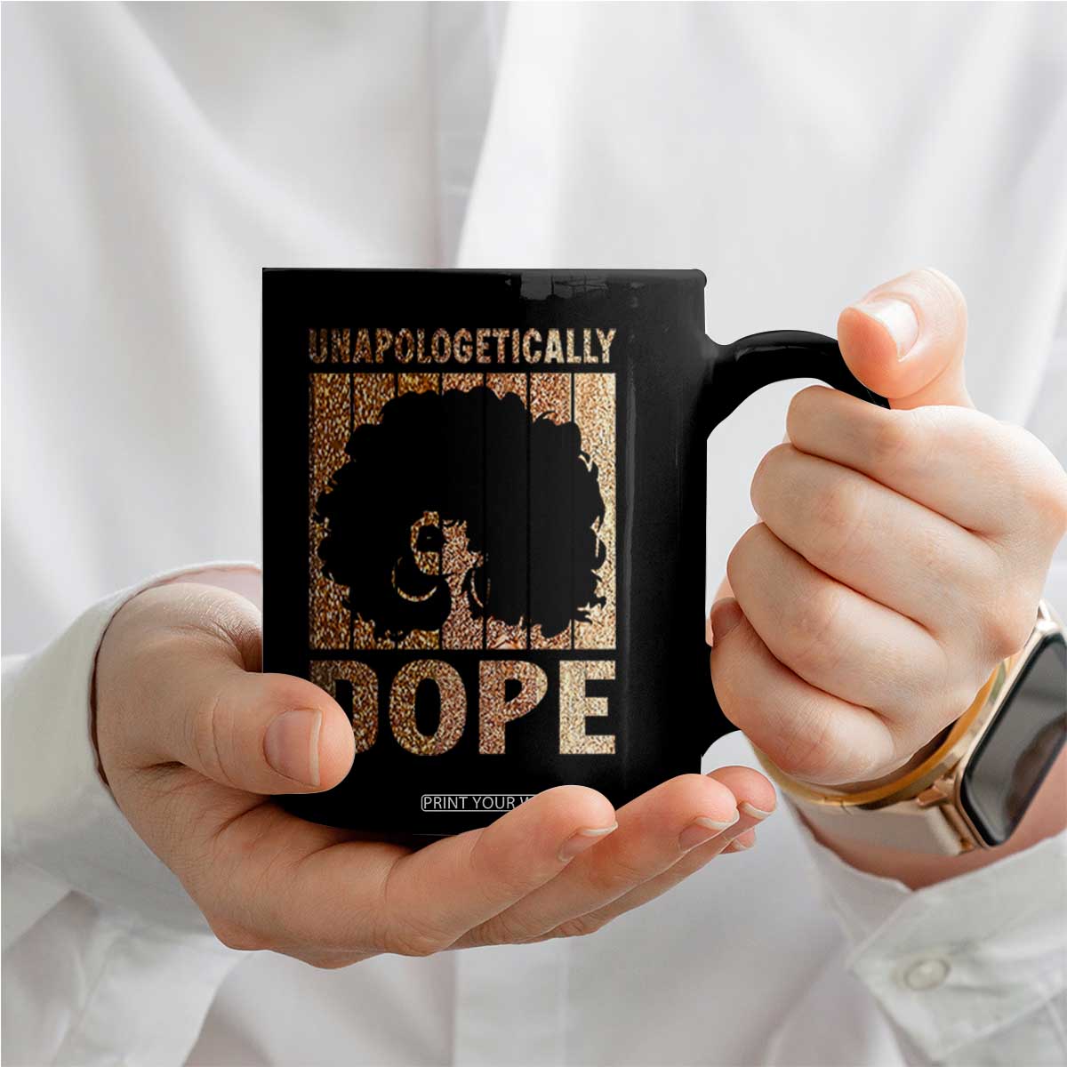 Melanin Queen Glitter Print Coffee Mug Unapologetically Dope TS12 Print Your Wear