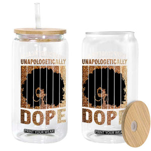 Melanin Queen Glitter Print Glass Can Unapologetically Dope TS12 Print Your Wear