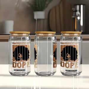 Melanin Queen Glitter Print Glass Can Unapologetically Dope TS12 Print Your Wear
