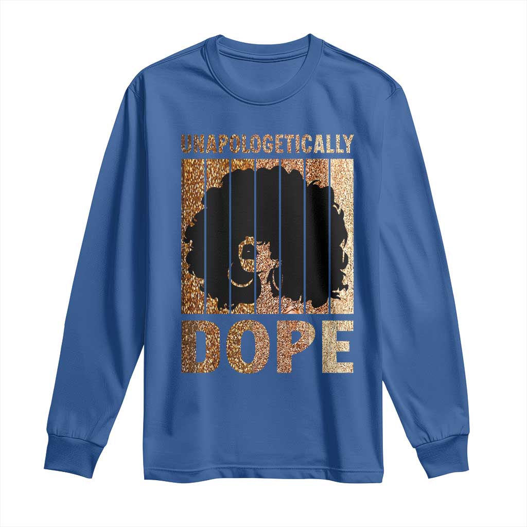 Melanin Queen Glitter Print Long Sleeve Shirt Unapologetically Dope TS12 Royal Blue Print Your Wear