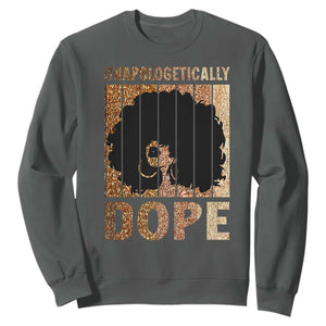 Melanin Queen Glitter Print Sweatshirt Unapologetically Dope TS12 Dark Heather Print Your Wear
