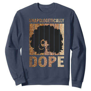 Melanin Queen Glitter Print Sweatshirt Unapologetically Dope TS12 Navy Print Your Wear