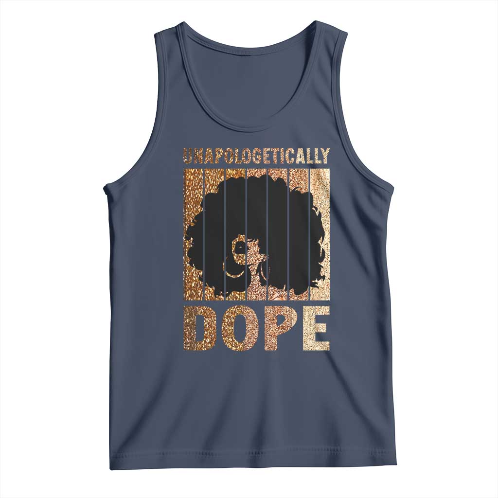 Melanin Queen Glitter Print Tank Top Unapologetically Dope TS12 Navy Print Your Wear