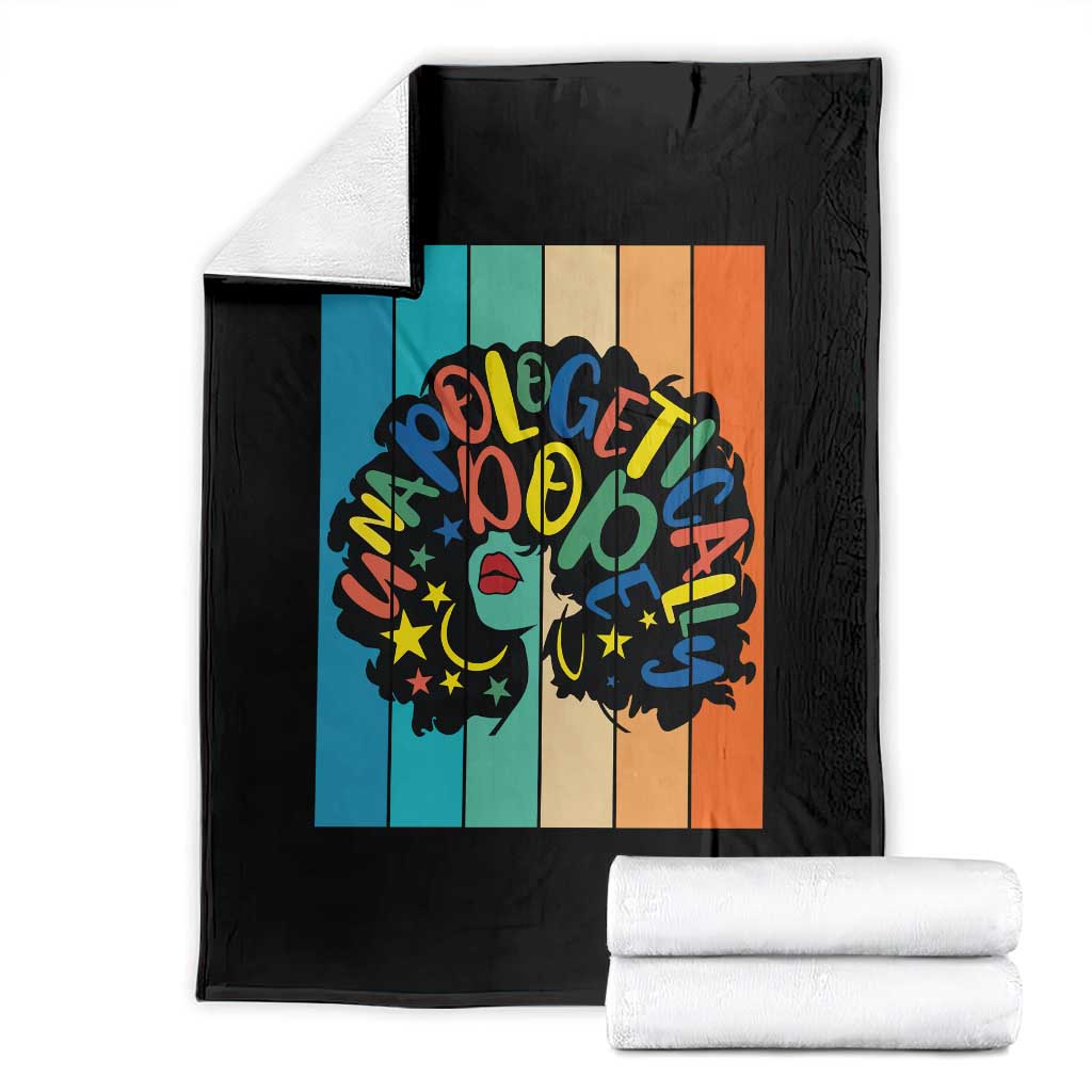 Black Girl Magic Pride Throw Blanket Unapologetically Dope Retro Sunset TS12 Black Print Your Wear