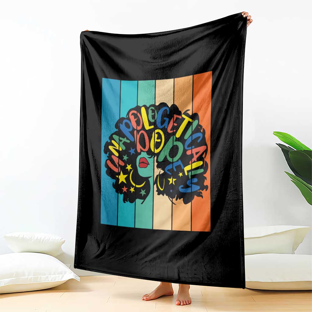 Black Girl Magic Pride Throw Blanket Unapologetically Dope Retro Sunset TS12 Print Your Wear