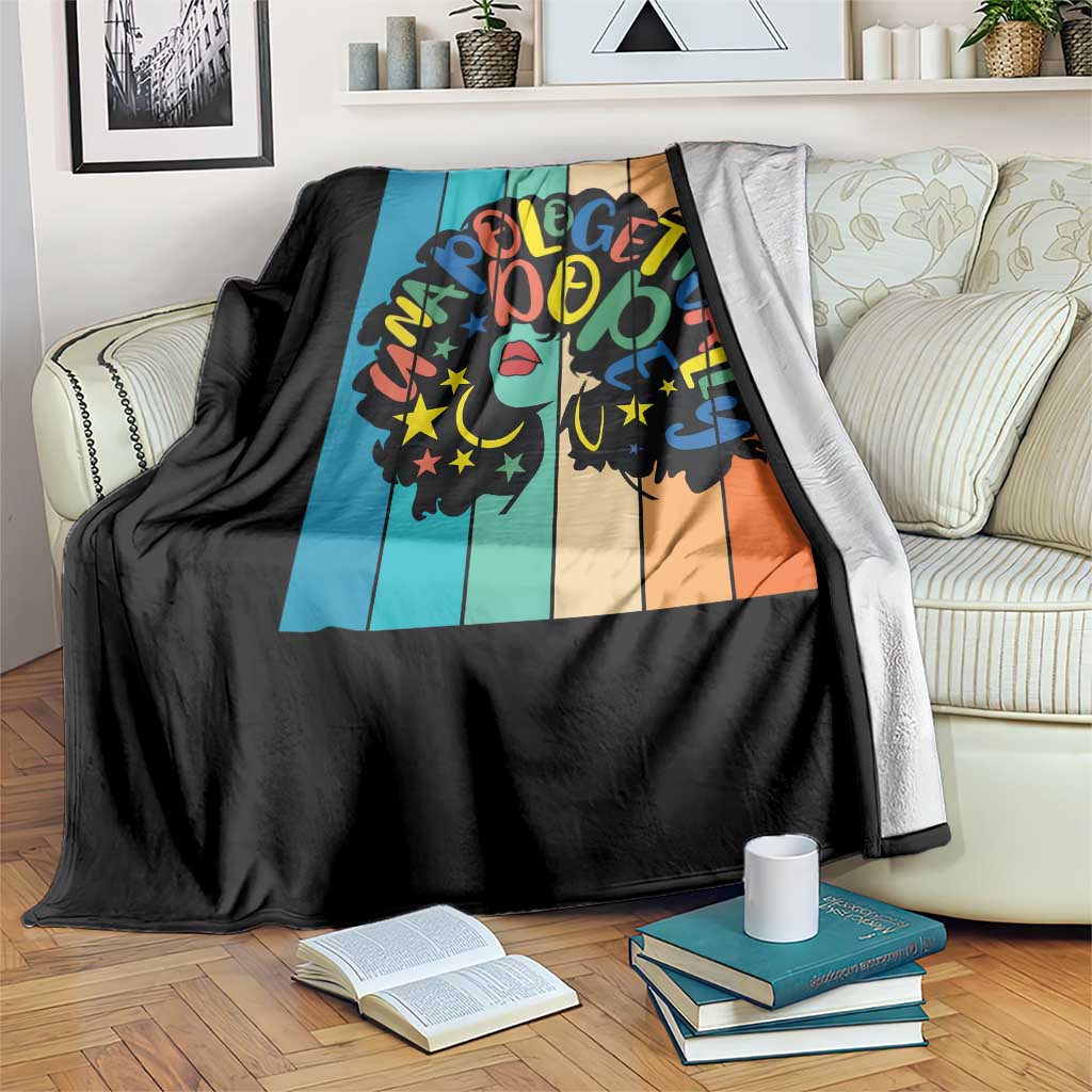 Black Girl Magic Pride Throw Blanket Unapologetically Dope Retro Sunset TS12 Print Your Wear