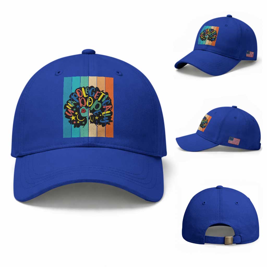 Black Girl Magic Pride Baseball Cap Unapologetically Dope Retro Sunset TS12 Baseball Cap Universal Fit Royal Blue Print Your Wear