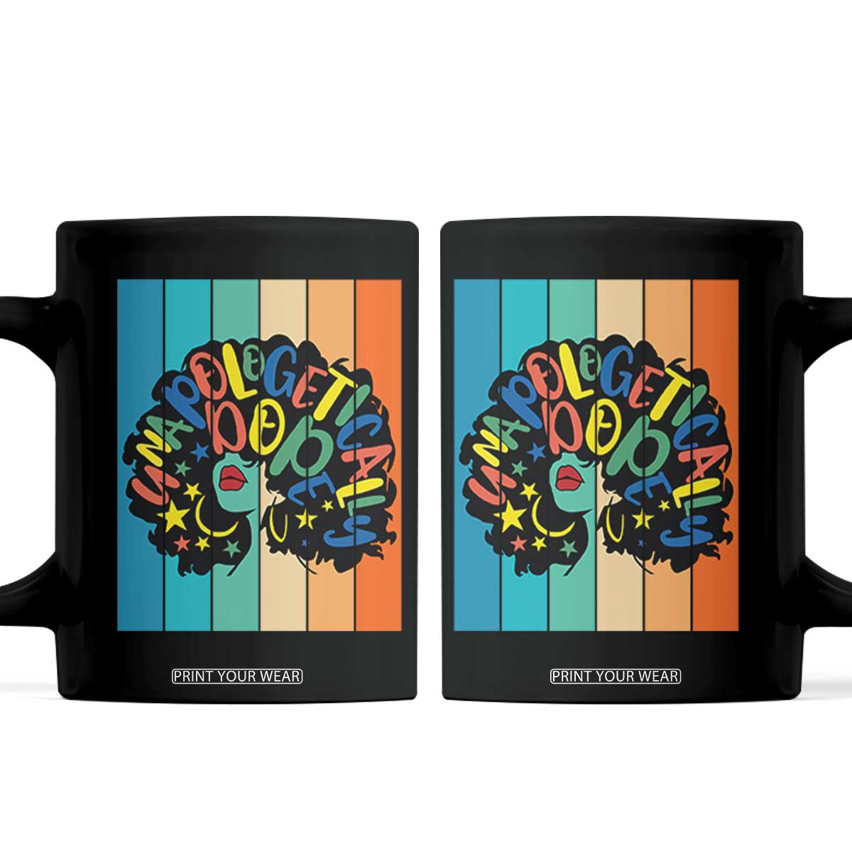 Black Girl Magic Pride Coffee Mug Unapologetically Dope Retro Sunset TS12 Black Print Your Wear