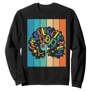 Black Girl Magic Pride Sweatshirt Unapologetically Dope Retro Sunset TS12 Black Print Your Wear