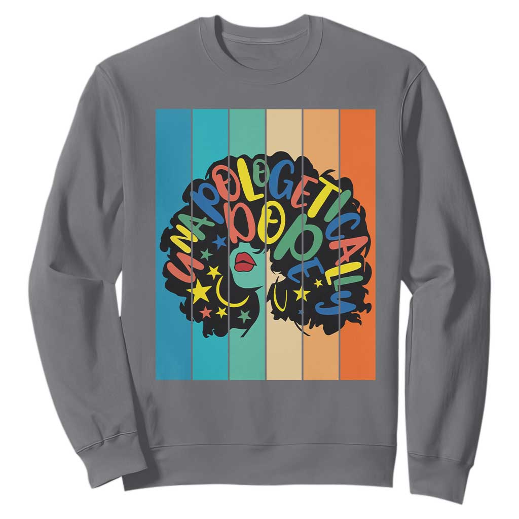 Black Girl Magic Pride Sweatshirt Unapologetically Dope Retro Sunset TS12 Charcoal Print Your Wear