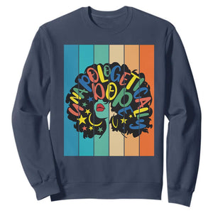 Black Girl Magic Pride Sweatshirt Unapologetically Dope Retro Sunset TS12 Navy Print Your Wear