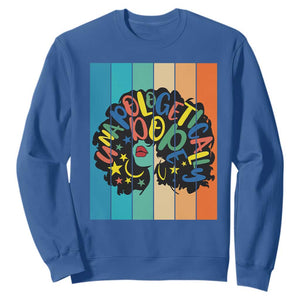 Black Girl Magic Pride Sweatshirt Unapologetically Dope Retro Sunset TS12 Royal Blue Print Your Wear