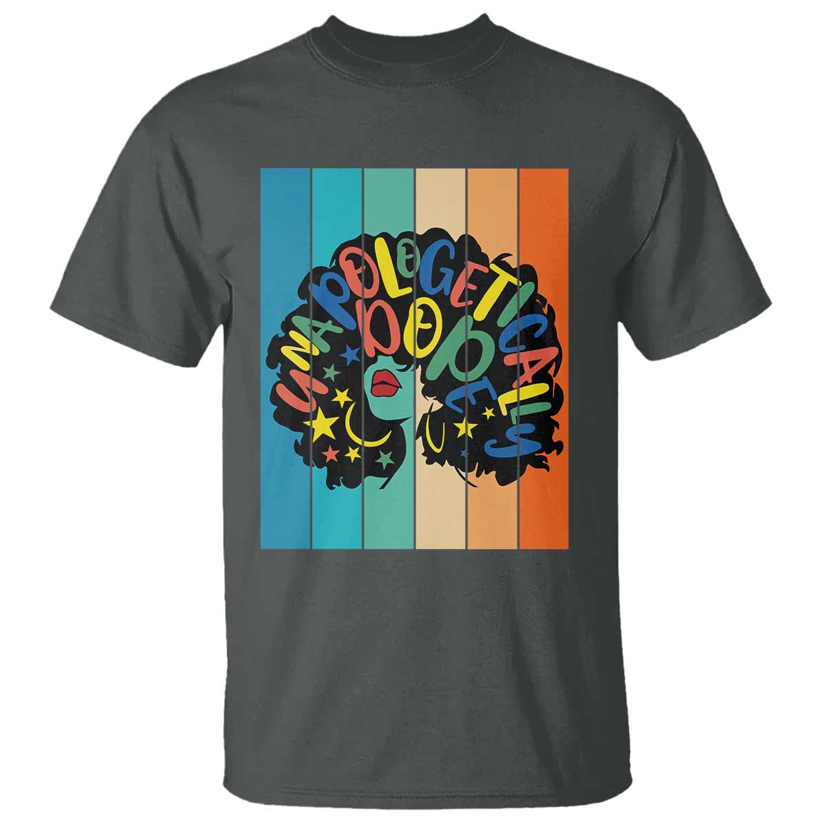 Black Girl Magic Pride T Shirt Unapologetically Dope Retro Sunset TS12 Dark Heather Print Your Wear