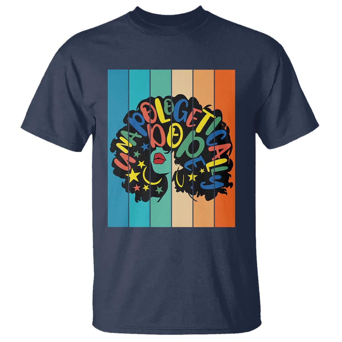 Black Girl Magic Pride T Shirt Unapologetically Dope Retro Sunset TS12 Navy Print Your Wear