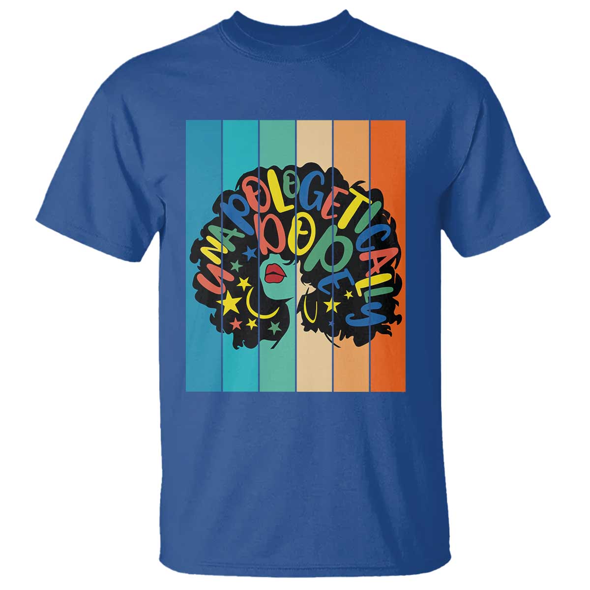 Black Girl Magic Pride T Shirt Unapologetically Dope Retro Sunset TS12 Royal Blue Print Your Wear