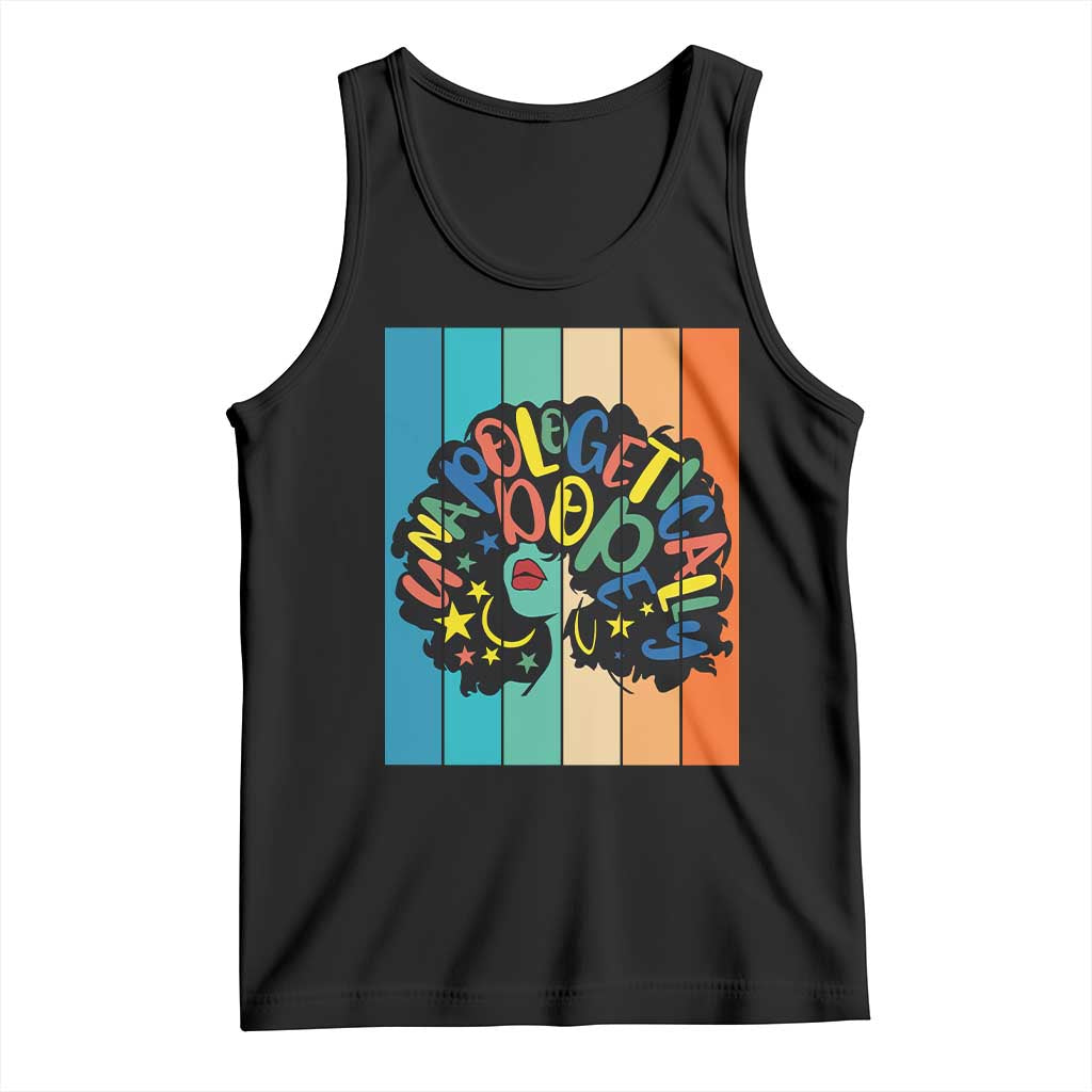 Black Girl Magic Pride Tank Top Unapologetically Dope Retro Sunset TS12 Black Print Your Wear
