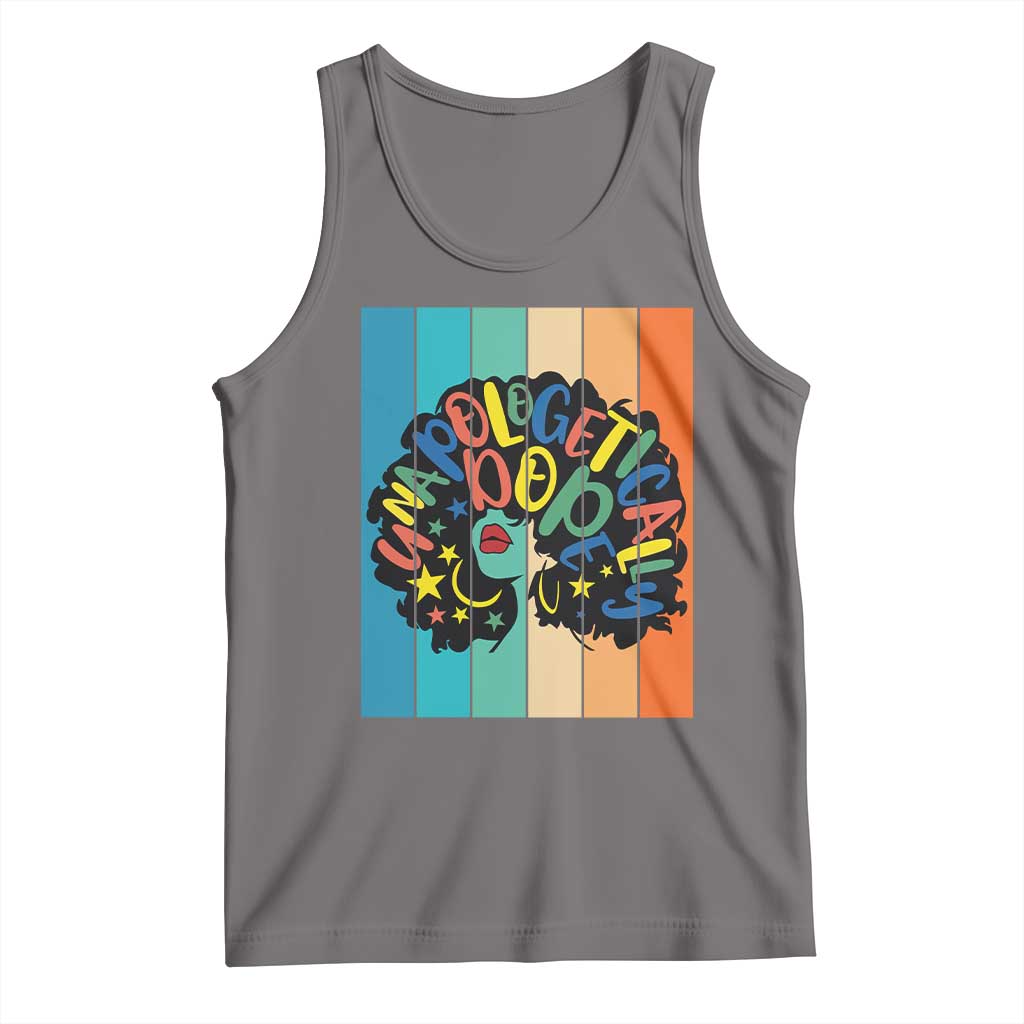 Black Girl Magic Pride Tank Top Unapologetically Dope Retro Sunset TS12 Deep Heather Print Your Wear