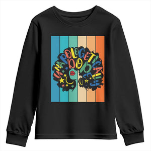 Black Girl Magic Pride Youth Sweatshirt Unapologetically Dope Retro Sunset TS12 Black Print Your Wear