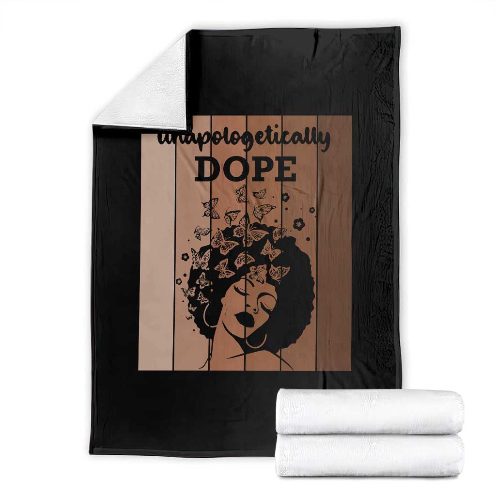 Inspirational Black Women Gift Throw Blanket Unapologetically Dope TS12 Black Print Your Wear
