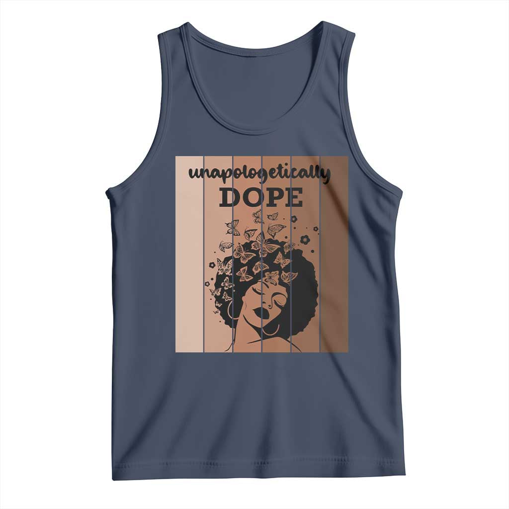 Inspirational Black Women Gift Tank Top Unapologetically Dope TS12 Navy Print Your Wear